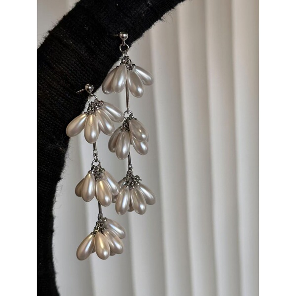 Brand glass earrings drop-shaped handmade