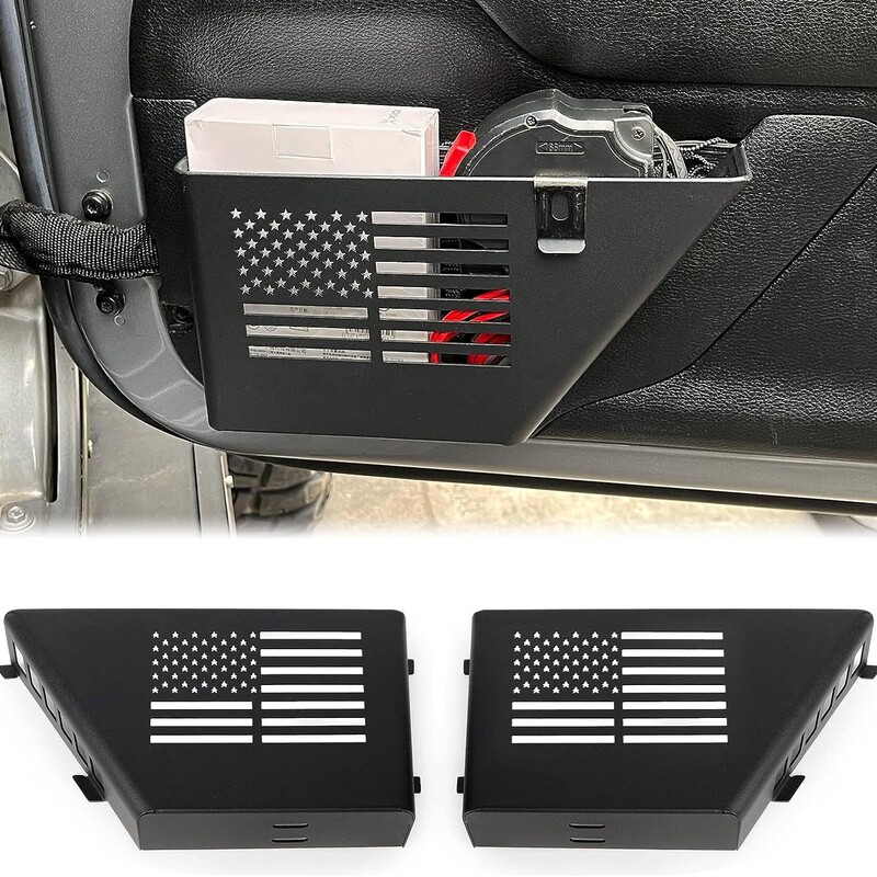 Applicable to Jeep Wrangler 2007-2018 JK 2/4 door Jeep front door box off-road metal aluminum internal storage