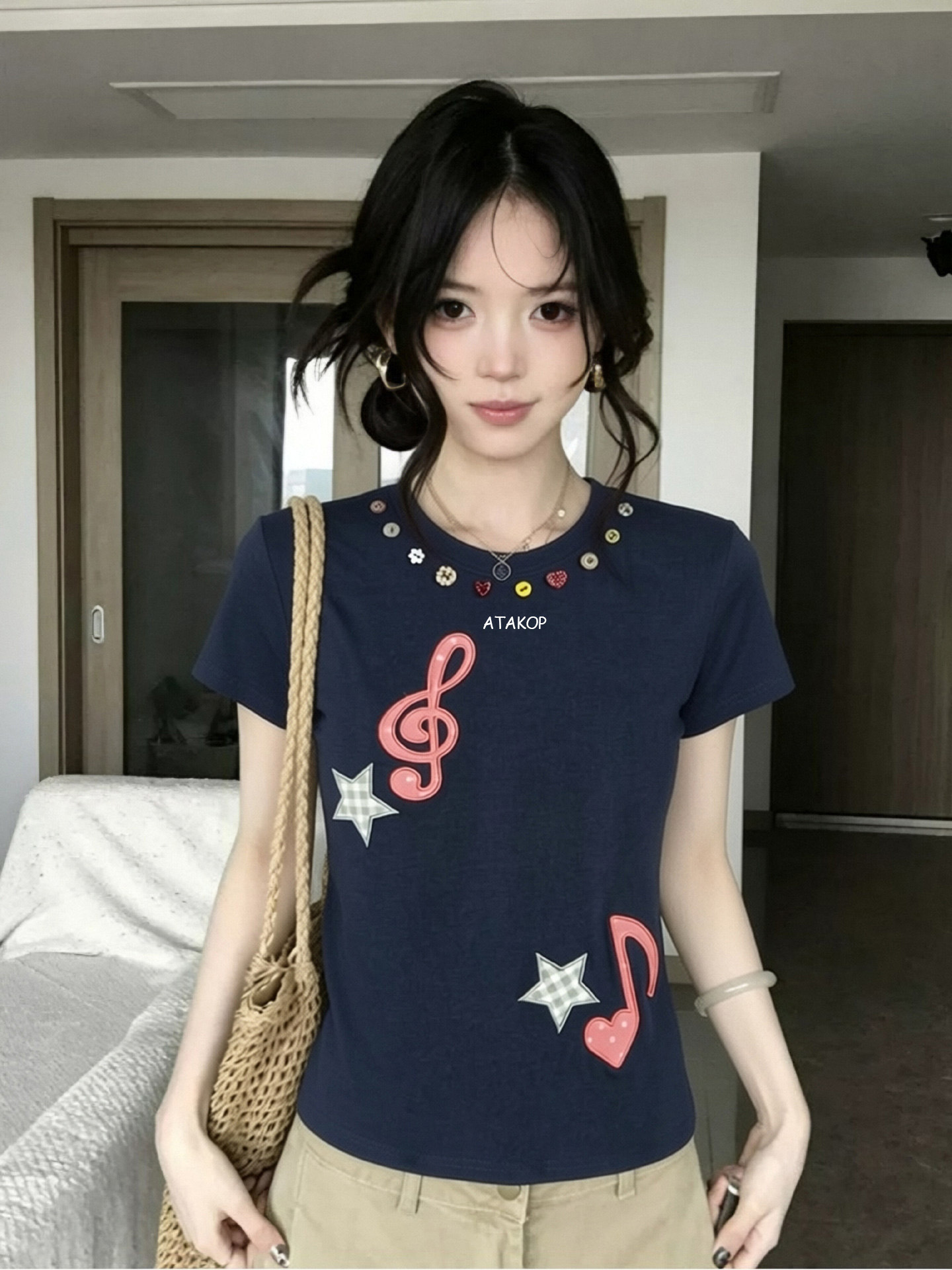Design cotton summer fitted base body-friendly short short sleeve…