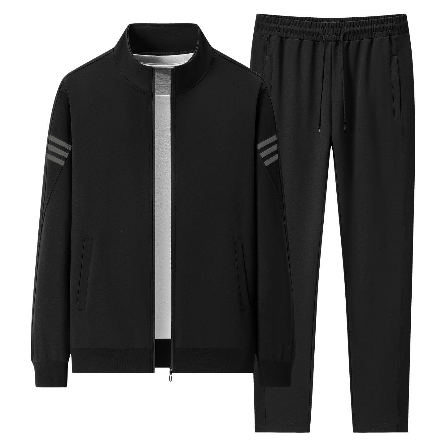 Trajes de otoño transfronterizos de mediana edad, trajes deportivos de primavera y otoño para hombres, pantalones casuales para papá, dos piezas, tamaño extra grande