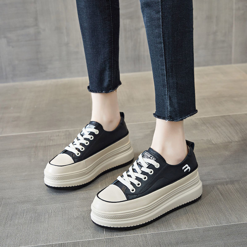 Genuine soft leather with thick soles and high inner height, small white children's single shoes, new versatile casual_voghion.com