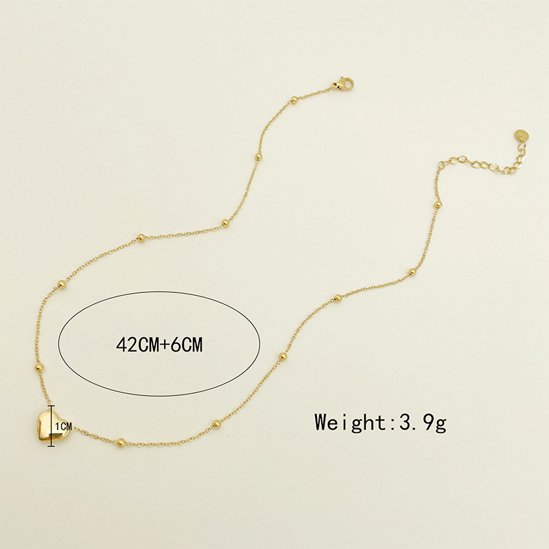 Fashion Heart Shape Stainless Steel Plating Pendant Necklace 1 Piece