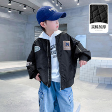 男童秋冬装夹棉棉服外套2025新款儿童冬季衣服酷帅大童工装棉衣