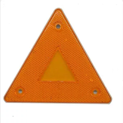 Small triangular warning sign, truck triangular light, rear reflector, trailer rear bumper triangular sign, universal (Warning sign) - 1-piece-of-yellow