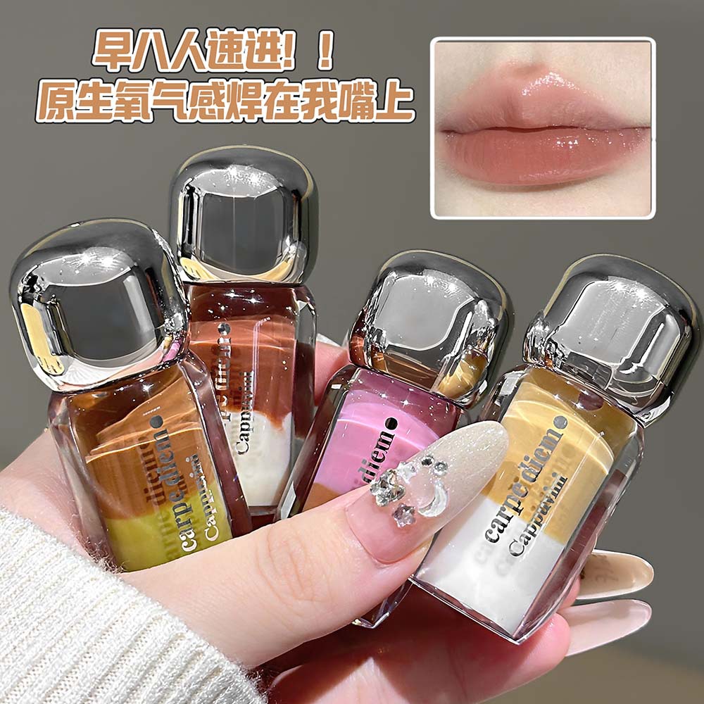 CAPPUVINI Latte doble miel labial, espejo de agua, esmalte labial, cosméticos transfronterizos.