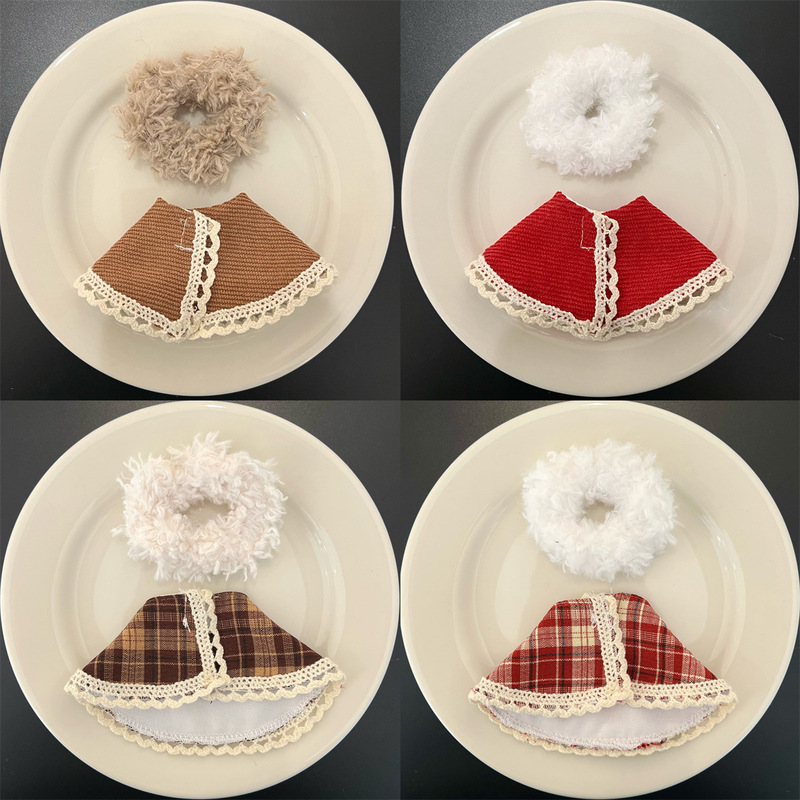 Labubu Star Man Kt Cat Crying Baby Clothes 10cm Baby Clothes Autumn and Winter Fabric Lace Cape