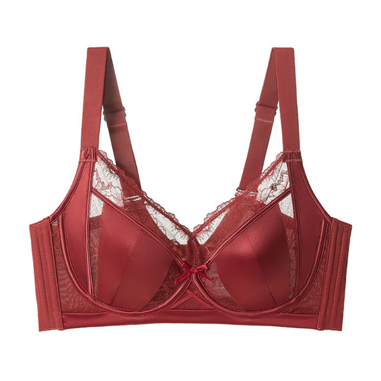 El año de la vida, la ropa interior de satén de encaje sexy francés, las mujeres son delgadas y los pechos grandes son pequeños y sin costuras, sujetador de pecho ajustable