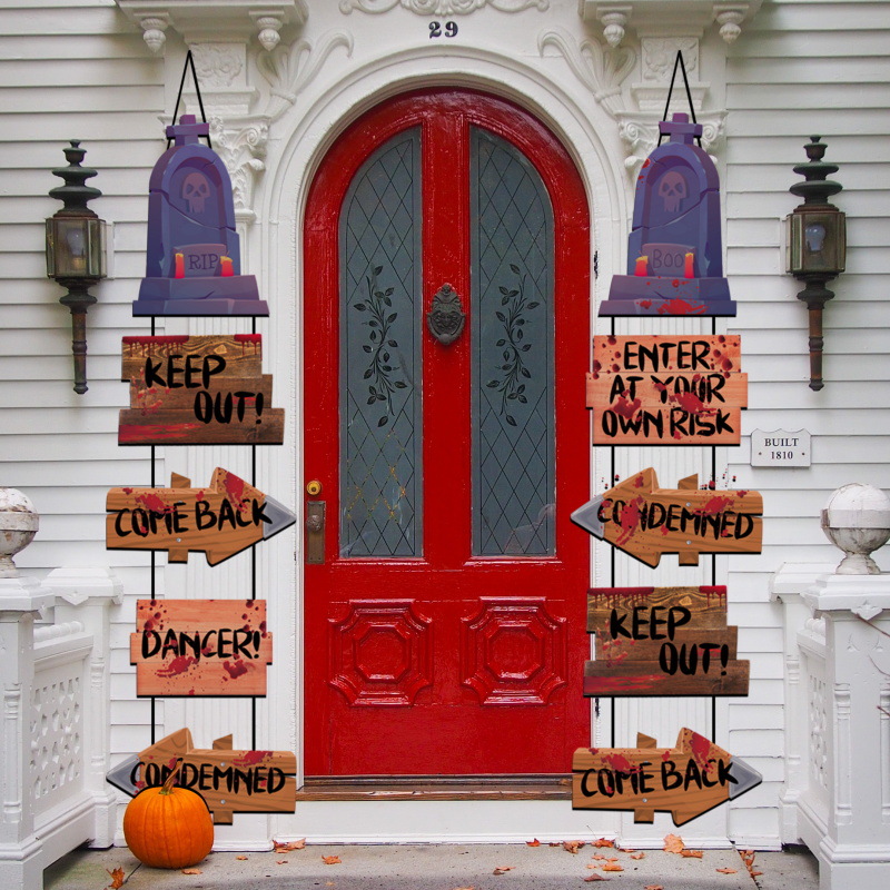 Transfronterizo nueva puerta de Halloween colgando decoraciones del partido adornos colgantes de papel decoraciones colgantes decoración de la puerta