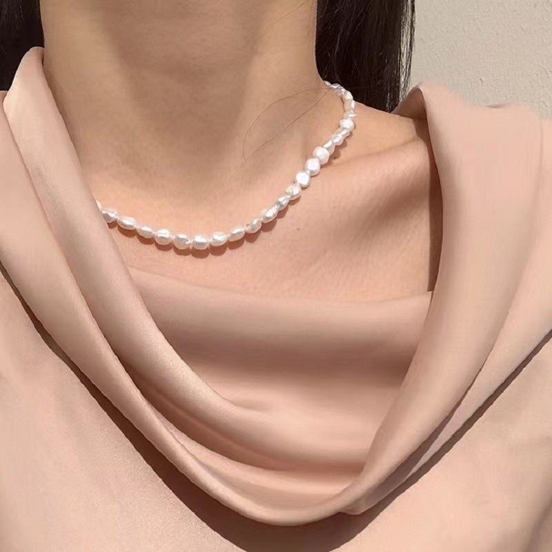 Collar de perlas de lujo para mujer con cierre magnético_voghion.com