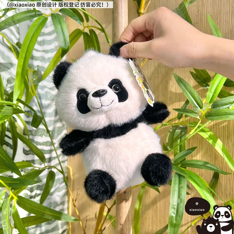 原创正版坐姿福宝熊猫掌中宝 呆萌解压熊猫公仔 颗粒香味熊猫玩偶|undefined