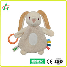 定制嬰幼兒安撫毛巾口水巾毛絨玩具卡通玩偶動物兔子玩具廠家開發