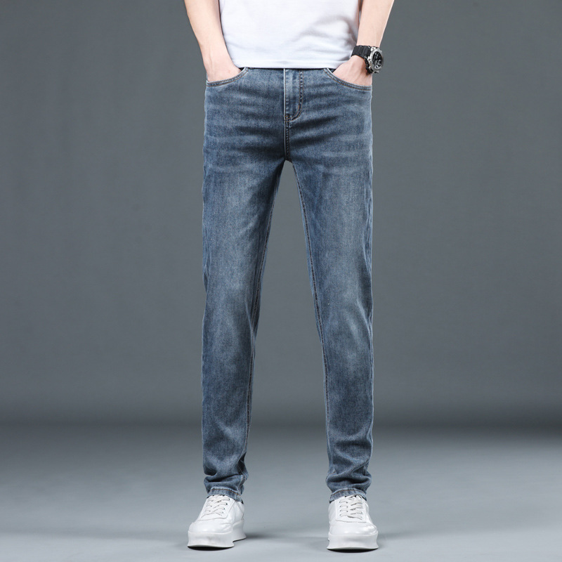 UNDICI BUS 2023 Estate New Slim Fit ed elastici da uomo Small Foot Slim Fit Jeans all'ingrosso per uomo_voghion.com