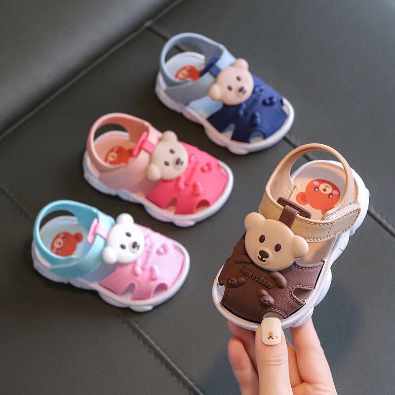 Boys sandals children summer baby indoor soft bottom infant non-slip slippers cartoon Boys closed toe hole shoes