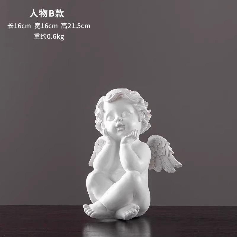 Europa retro niña ángel figura decoración artística artesanía escultura de yeso modelo decoración