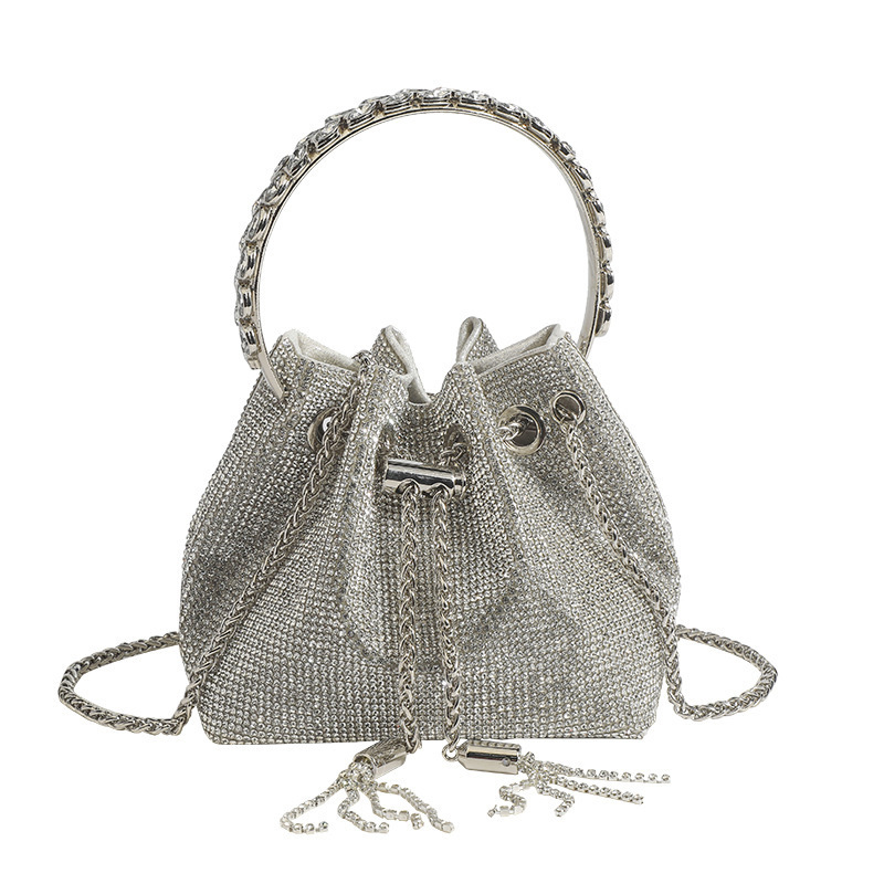 Borsa a tracolla da donna con catena di strass elegante pochette_voghion.com
