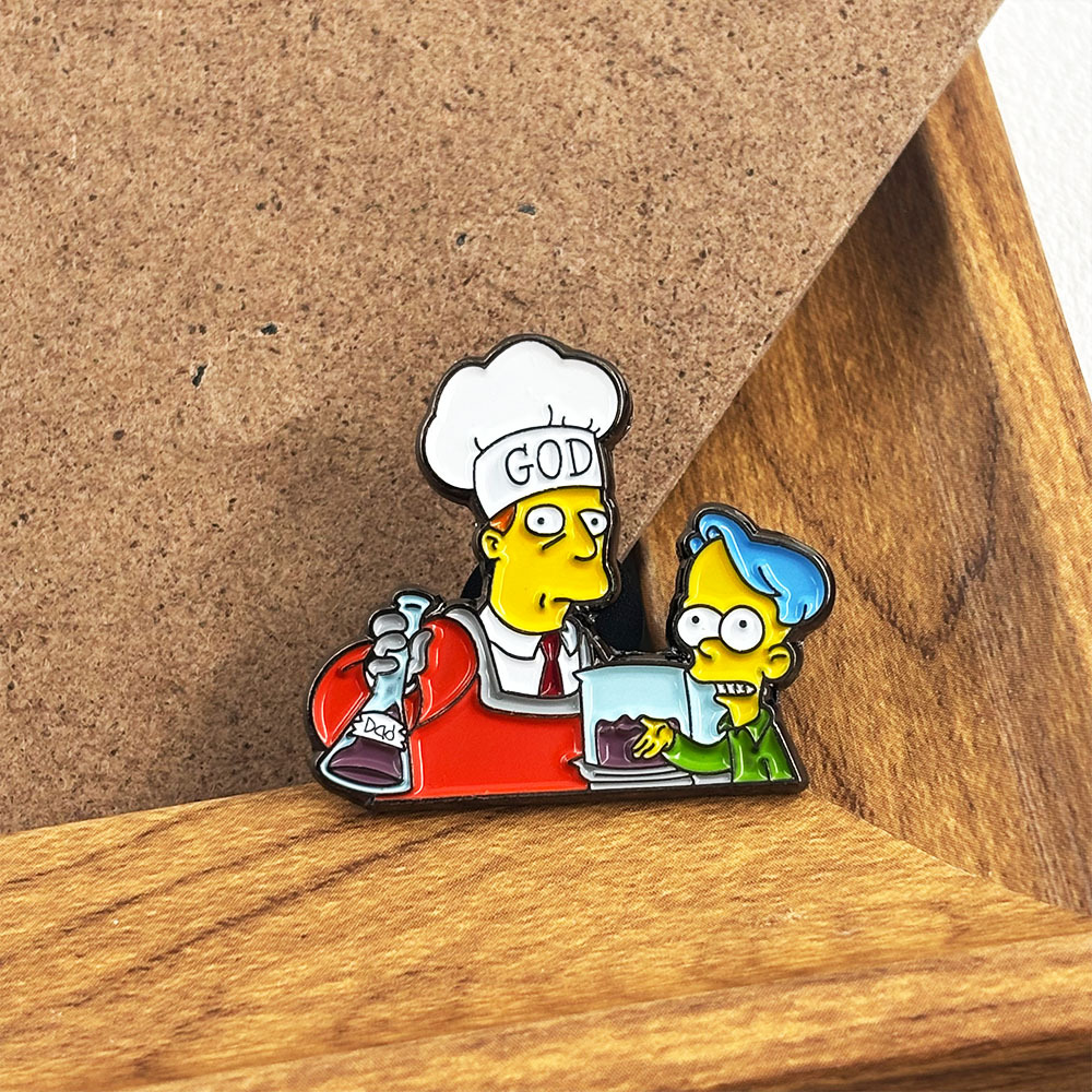 The Simpsons God Science Brooch Funny Cartoon Animation Metal Badge Pin Enamel Accessories