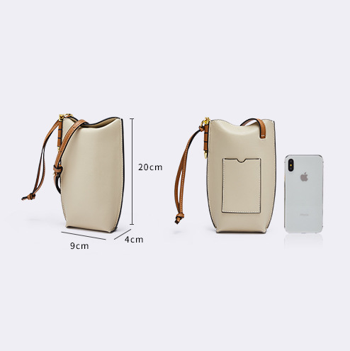 Genuine leather mobile phone bag cross-body small bag for women 2024 new niche high-end versatile mini cross-body small square bag for women