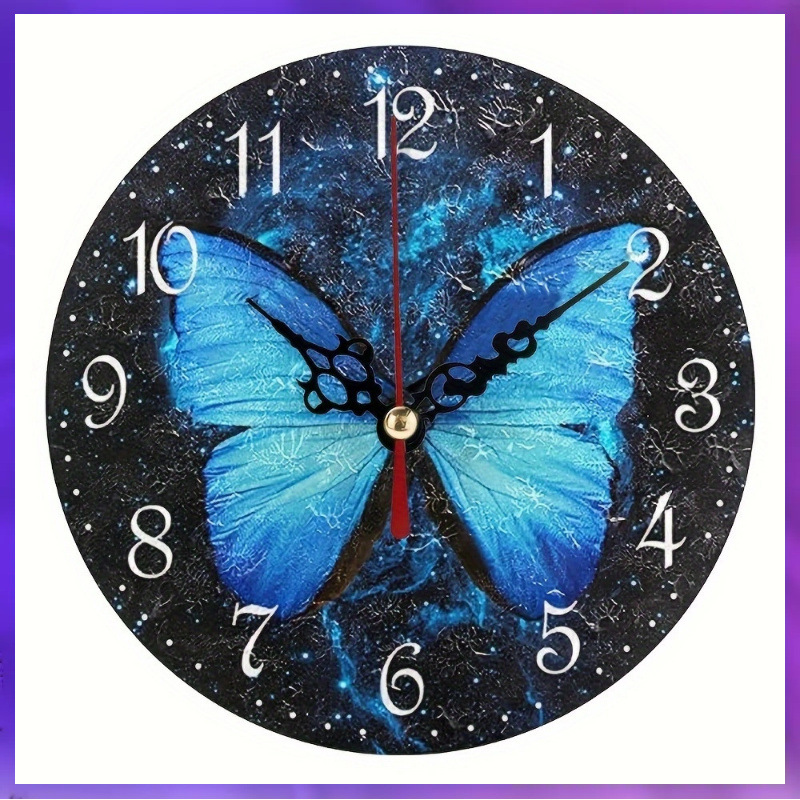Reloj de pared sin marco con mariposa/animal, reloj simple de tablero de densidad, decoración para sala/comedor, venta directa de fábrica