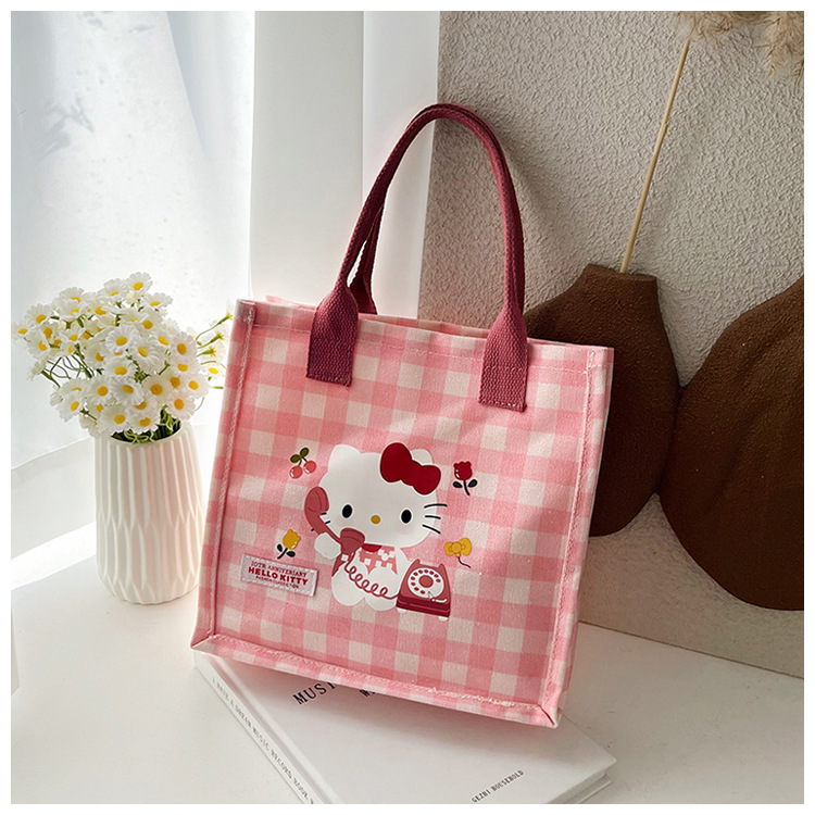 Cute cartoon cat canvas bag 2025 new style large-capacity simple and convenient tote bag with fashionable printing undefined
