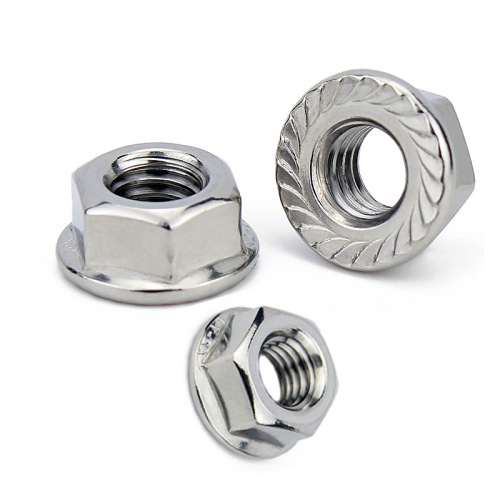 304 stainless steel hexagonal flange nut DIN6923 anti-slip padded nut M3M4M5M6M8 flange face nut