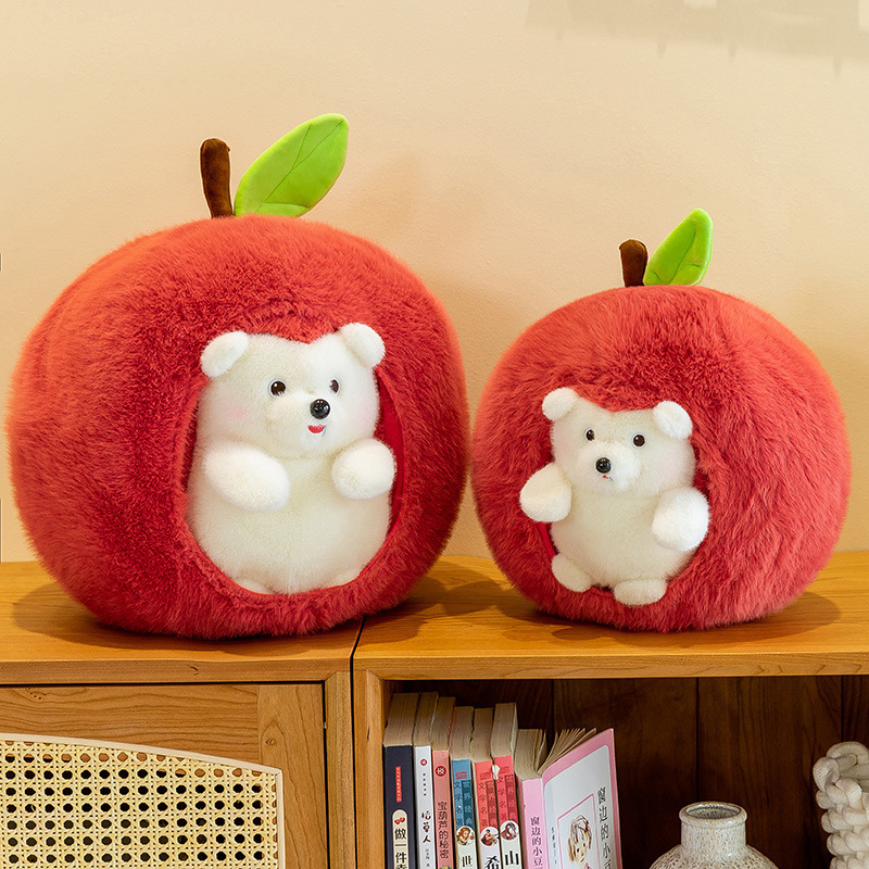 Juguete de peluche de erizo de manzana transfronterizo roba muñecas regalo de cumpleaños fruta de simulación desmontable para enviar muñecas