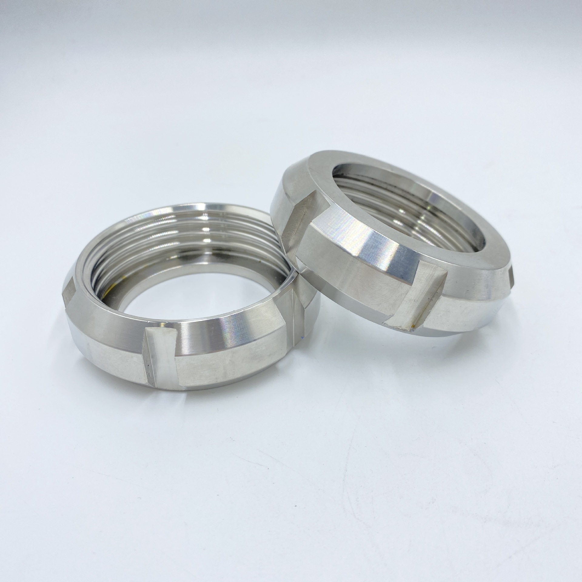 温州厂家SMS卫生级活接头304不锈钢圆螺母活接由任螺纹接头平接头