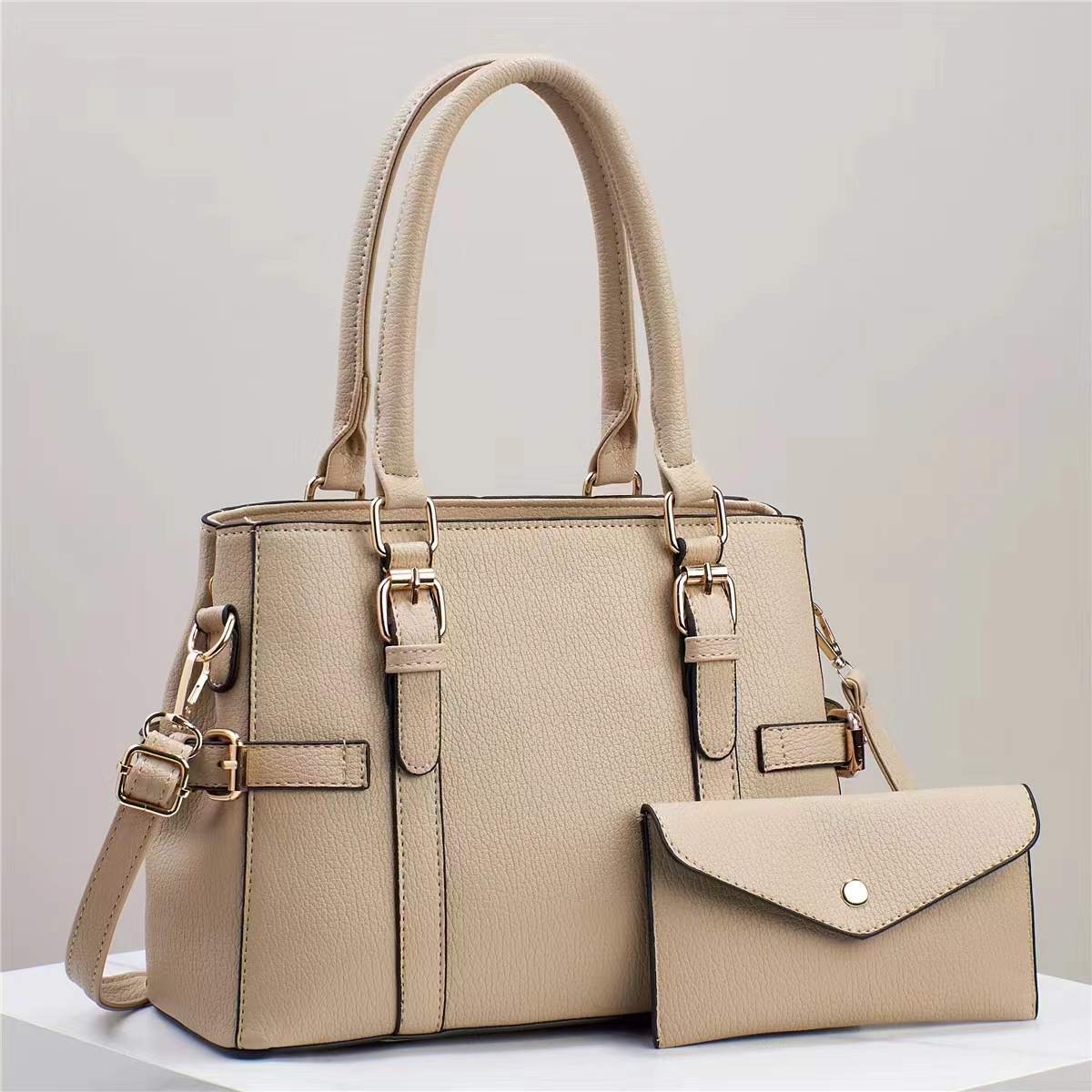 Solid Color Pattern All Seasons Season Women's Medium Genuine Leather Solid Color Vintage Style Classic Style Square Flip Cover Tote Bag