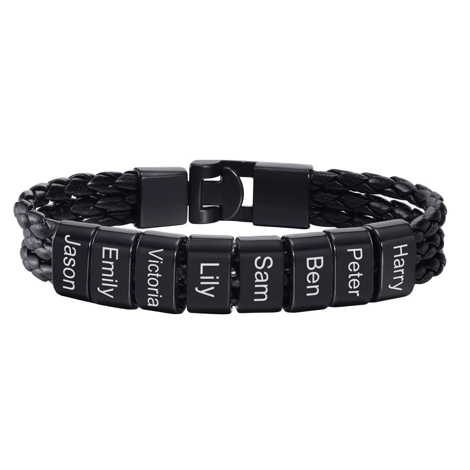 Black bracelet stainless steel