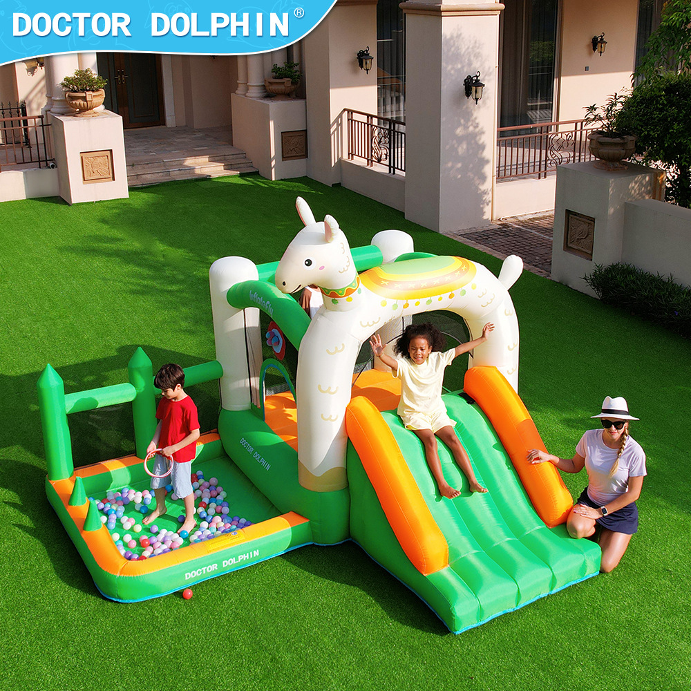 Dr. Pig inflatable castillo pequeño deslizante casero parque infantil jumping cama interior y exterior juguetes inflables castillo