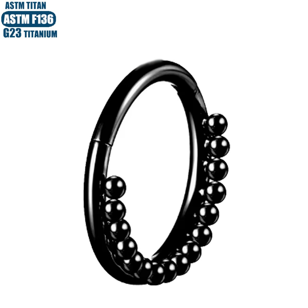 F136 Titanium Nose Ring Seamless Ring with Zircon Earrings Hinged Perforated Jewelry detail image 9