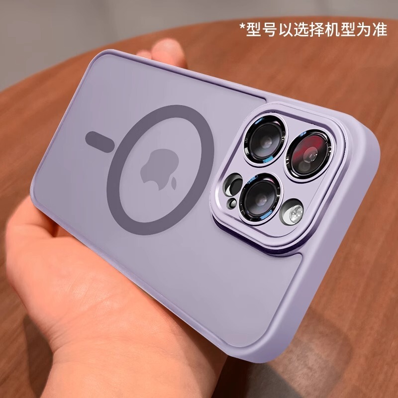 iPhone17、Apple 14Promax、磁気吸着式透明つや消し15対応、レンズフィルム付きフルカバー保護ケース|undefined