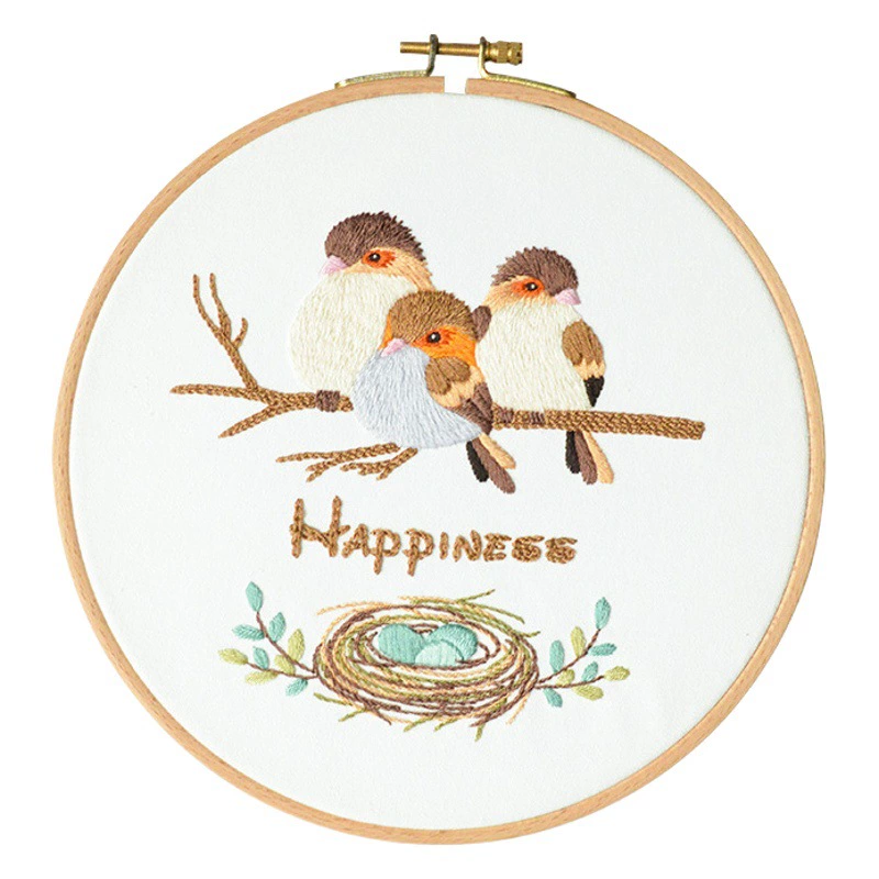 Вышивка в европейском стиле из мультфильмов с перьями птиц, сделай сам, материал, сумка, вышивка крестиком, украшение из ткани для начинающих, подвесная картина