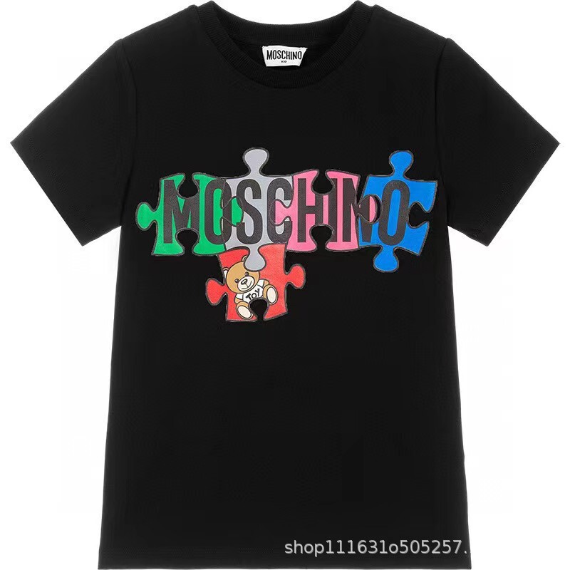 クロスボーダーヨーロッパとアメリカのトレンドブランド春夏新作ラウンドネックプルオーバー親子ベアTシャツ半袖カップルスタイル|undefined