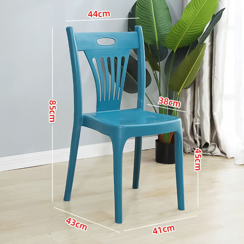 Silla trasera de plástico engrosada puesto grande Silla de comedor Silla de restaurante hogar al aire libre playa adulto rápido comedor silla de plástico taburete