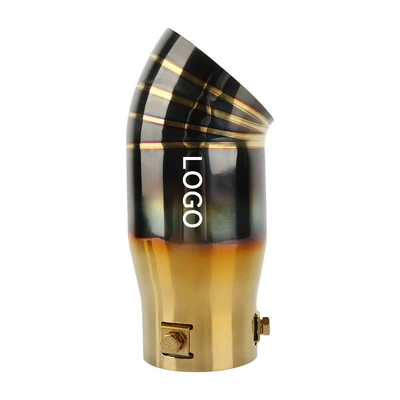 Exhaust pipe: universal stainless steel exhaust pipe - black-gold-belt-line-bend-imported-63mm