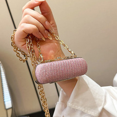 Lipstick small bag color diamond lipstick bag fashion Korean version personality Korean version European and American women's chain shoulder bag temperament woman 