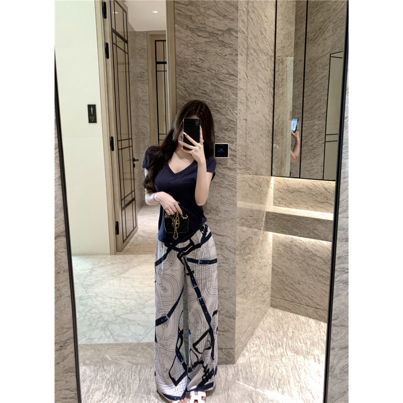 昕可达【淡人T 】ToF极简 亚麻感修身显瘦短袖v领T恤女初秋新款|undefined
