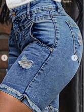 J 28561 High Waist Loose Denim Shorts ����ţ�ж̿�