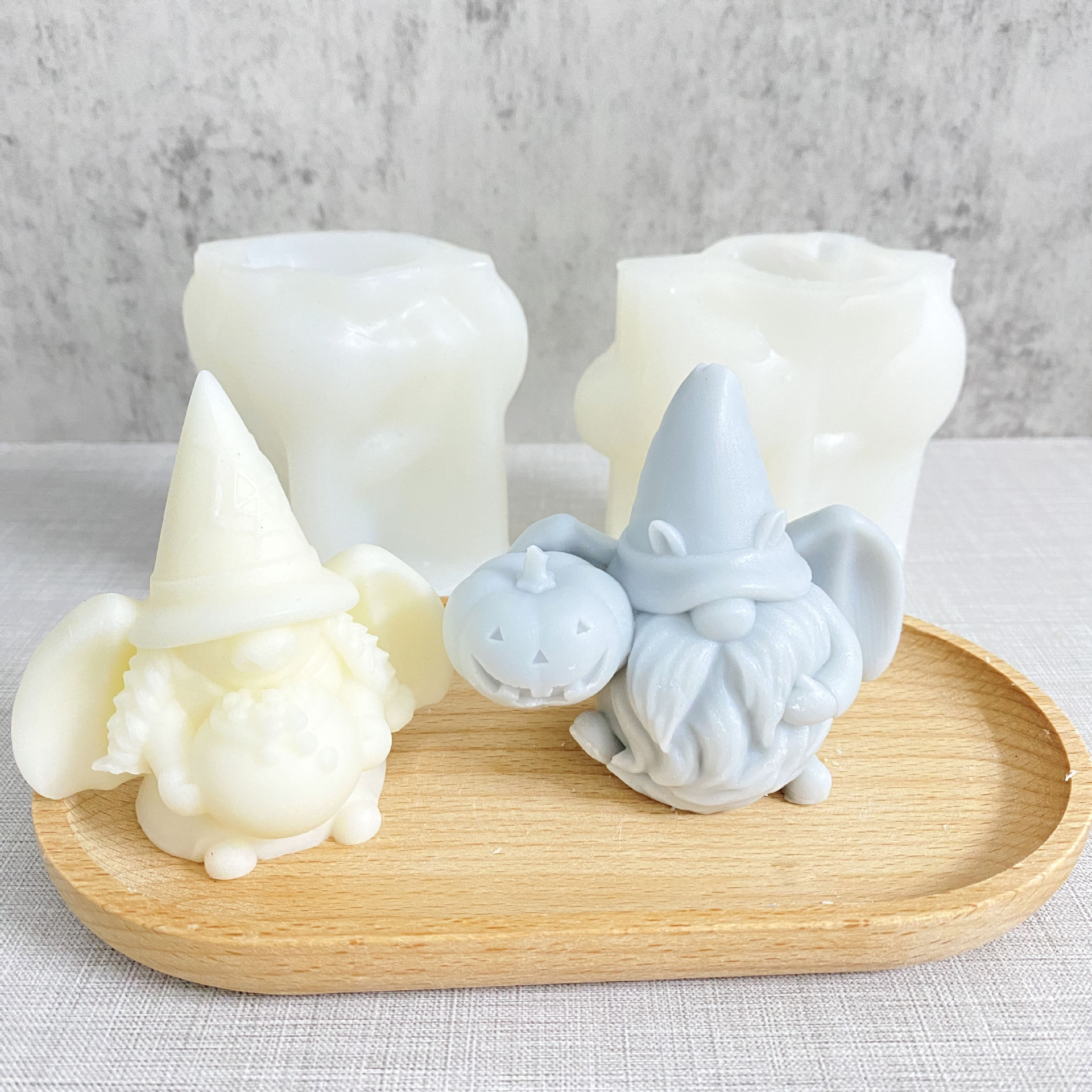 Halloween Pumpkin Gnome Silicone Mold for Candles & Plaster Crafts, DIY Holiday Home Decor Ornament Mold