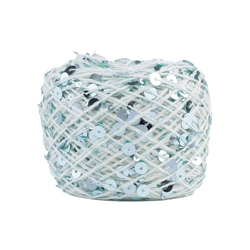 50g algodón lentejuelas hilo 3mm + 6mm peinado tamaño de lujo lentejuelas mano hilo tejer precio al por mayor