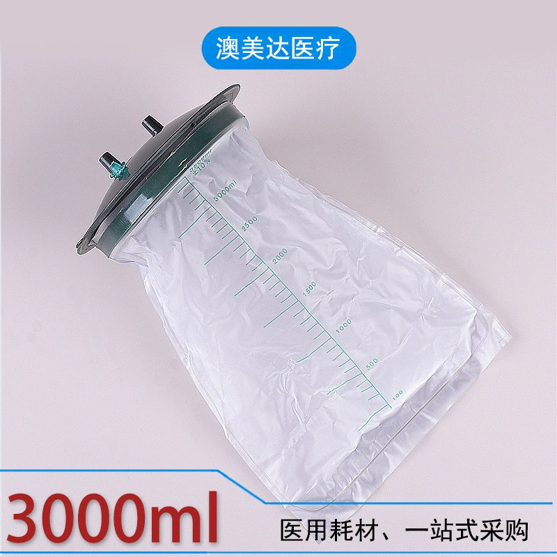 Медицинский одноразовый прибор для сбора всасывающего потока отрицательного давления 3000 мл мешок для сбора медицинских отходов оптом