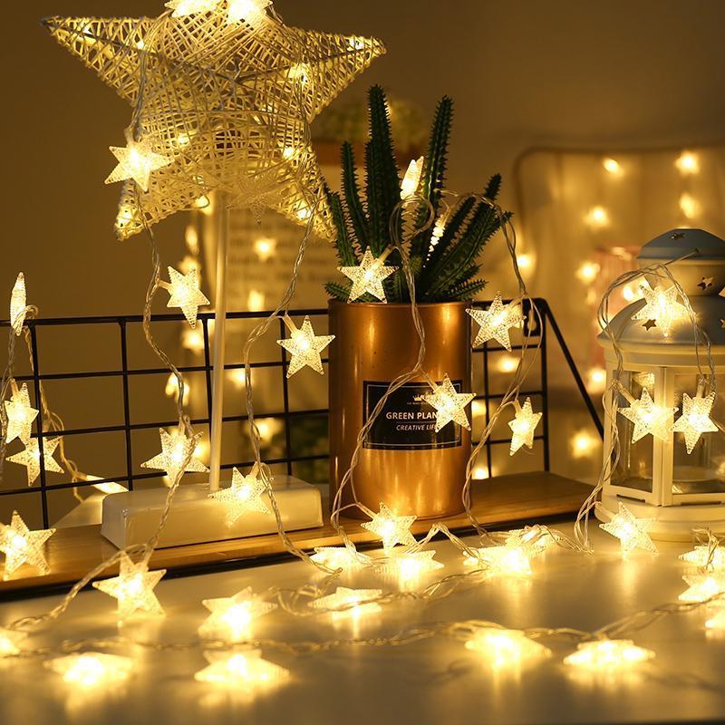 Celebridades de Internet, estrellas, luces de colores, luces de cadena, dormitorio, corazón de niña, decoración de renovación de habitación, decoración de dormitorio, iluminación pequeña