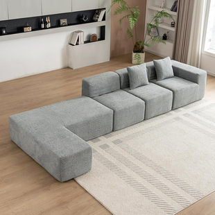 Customized Amazon-Style Modular L-Shaped Recliner Bed Chair with Compressible, Removable, and Washable Segmented Combination Sponge Fabric Sofa