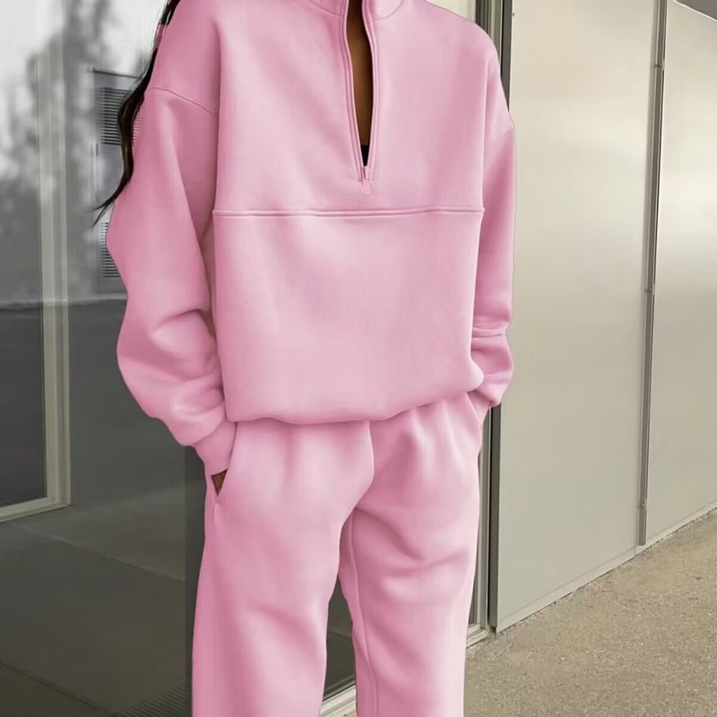 2025 ヨーロッパとアメリカの新しい服アマゾン多用途カジュアルファッション厚みのある長袖スウェットシャツとズボンのツーピーススーツ|undefined