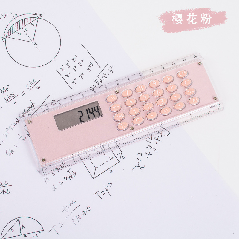 クリエイティブな直尺電卓、キュートで女の子らしい多機能学生文具、かわいい学習用品|undefined