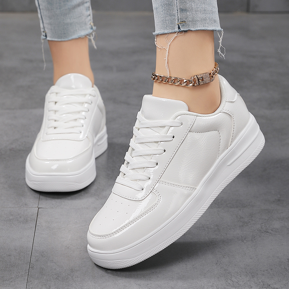 Zapatos de mujer transfronterizos zapatos de moda zapatos blancos pequeños zapatos de moda zapatos blancos casuales zapatos deportivos de hombre tamaño 42