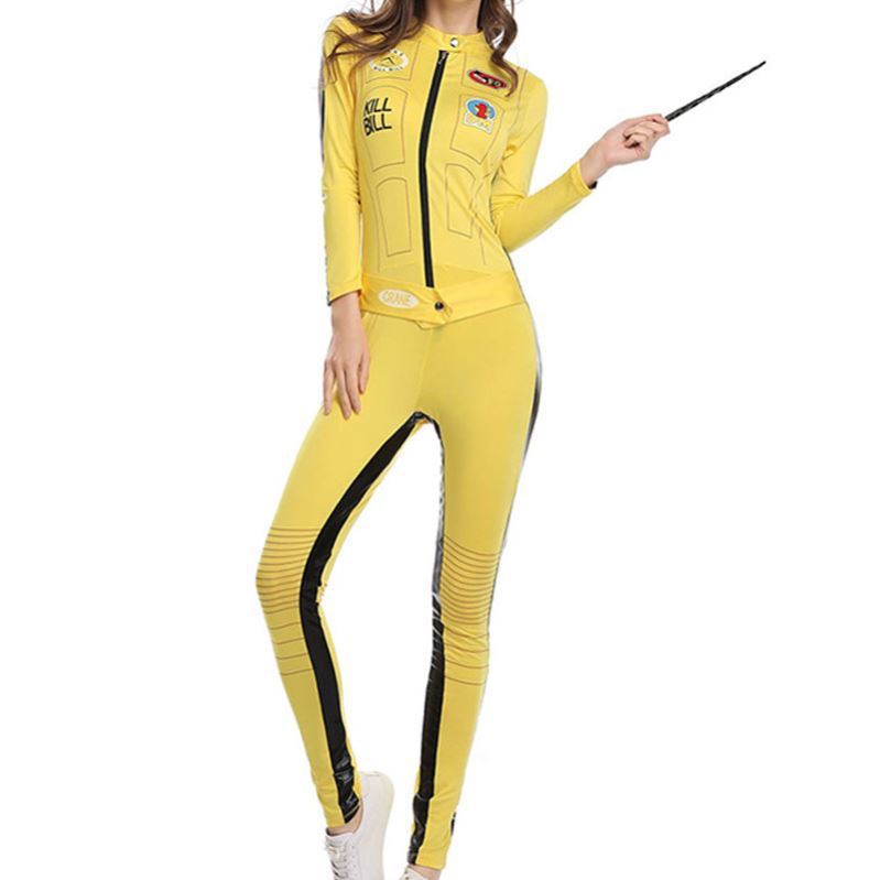2020 Halloween Costume Killbill Bride Katebill Yellow Jumpsuit Cosplay Costume Clothes