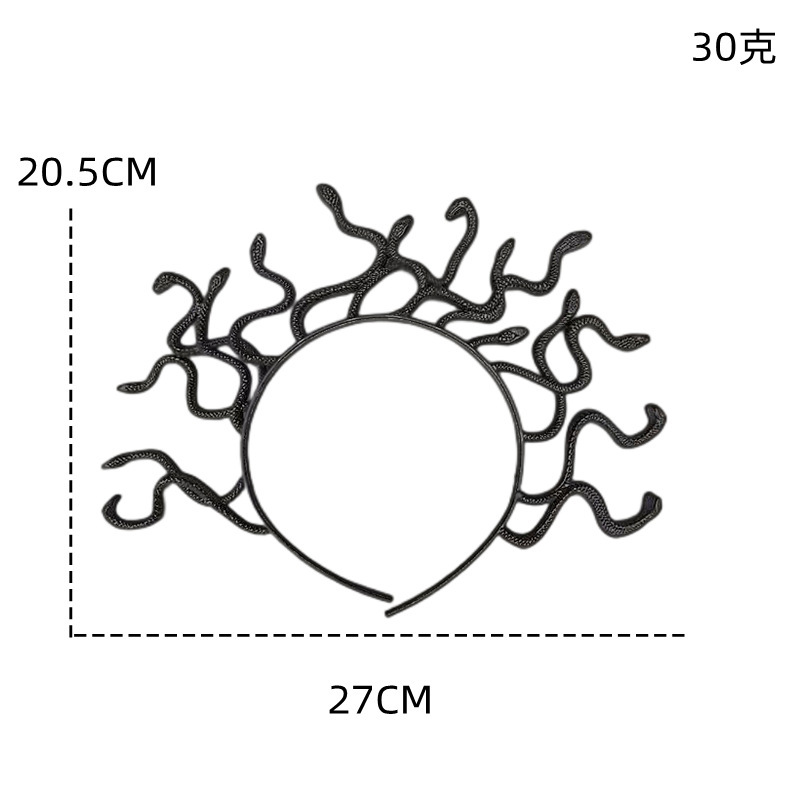 COS simulación en forma de serpiente divertido vestir accesorios de carnaval Medusa Halloween scary Banshee exagerado horror tocado