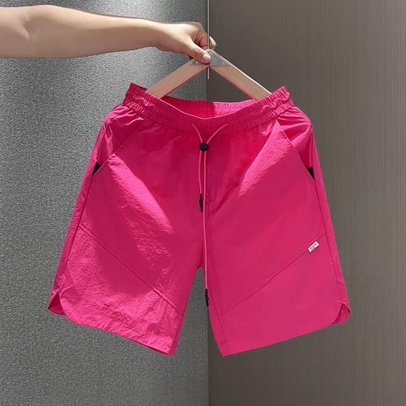 2026 Summer Thin Quick-Dry Shorts Men's Trendy Casual Sports Five-Point Pants Striped Patchwork Outdoor Beach Shorts