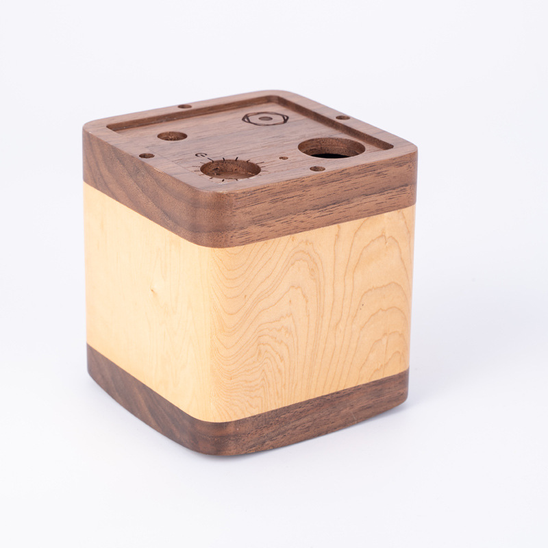 Maßgefertigtes, leeres Gehäuse aus Massivholz für tragbare Bluetooth-Lautsprecher, DIY-Audiozubehör, dekorative Verarbeitung_voghion.com
